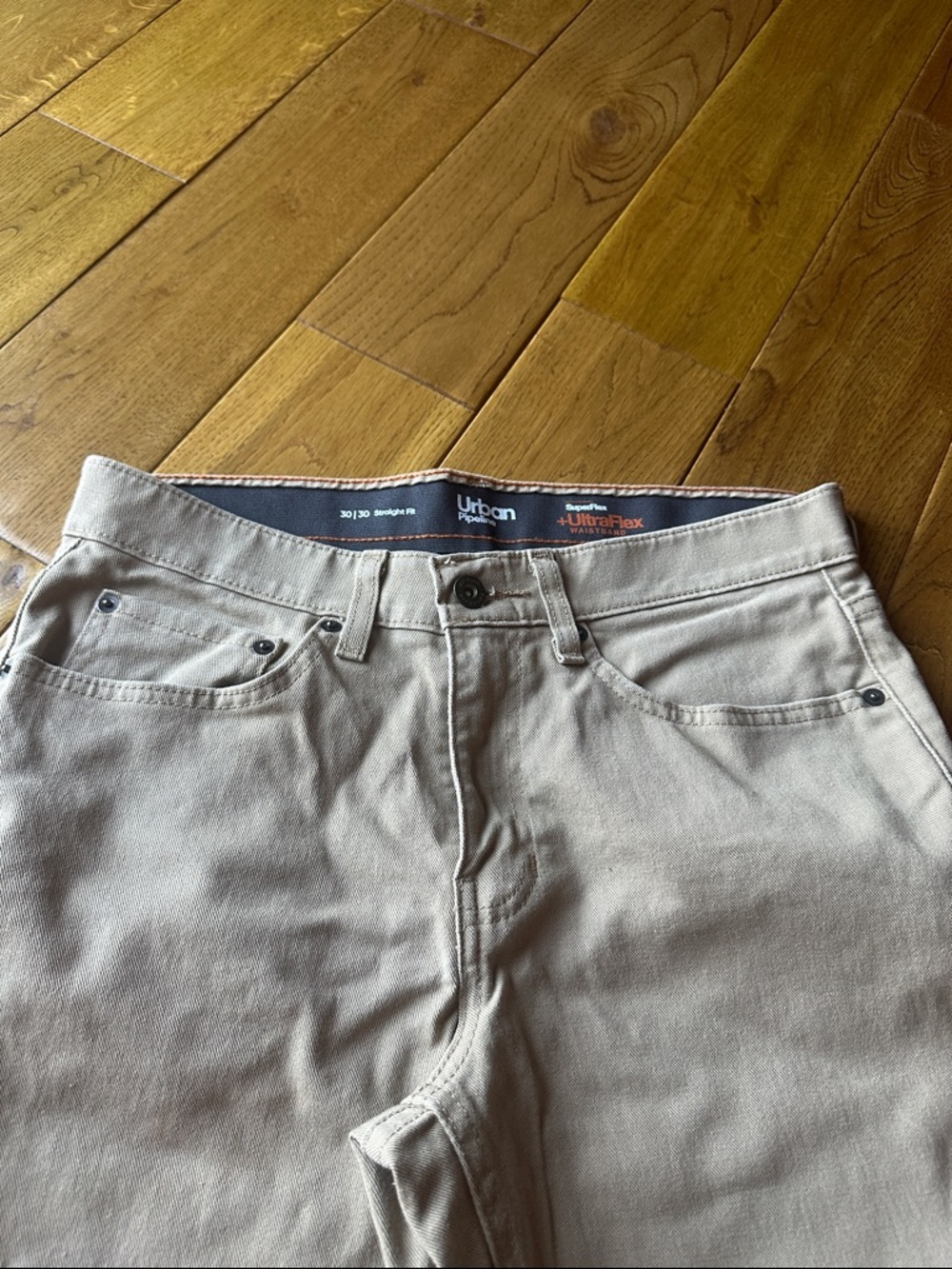 urban pipeline Men’s Slim Straight Jeans in Light Khaki
